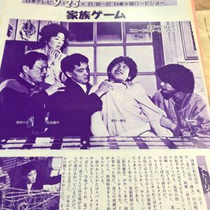 松田優作、伊丹十三、宮川一朗太【家族ゲーム】TV放映告知スクリーンショット　写真説明参照BKHYSR1007