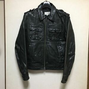 ユナイテッドアローズ green label relaxing 羊革 ダブルジップ レザージャケット Sサイズ USED UNITED ARROWS 本革 アメカジ 古着