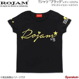 ROJAM ロジャム Tシャツ ブラック レディースモデル ブラック×イエロー×ホワイト サイズ：WM 70-T173-3WM