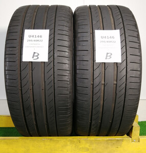 295/40R22 112Y XL Continental ContiSportContact5 中古 サマータイヤ 2本セット 2018年製 ※本州送料無料 295/40/22 U4146.B