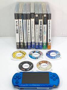 ◆SONY ソニー PSP-3000 ブルー◆ゲーム14本付◆-065