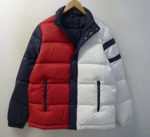 ◆国内正規 TOMMY HILFIGER ３トーン 防寒 ダウン トミーヒルフィガー 切替デザイン ダウンジャケット トリコ サイズM 美