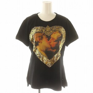 ヴィヴィアンウエストウッド Vivienne Westwood ヘラクレスキスTシャツ カットソー プリント 半袖 3 黒 ブラック /MF ■OS レディース