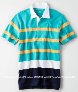 〓SALE!! 残りわずかです!! アメリカンイーグル/US L/AE Rugby ポロ/Teal lawn