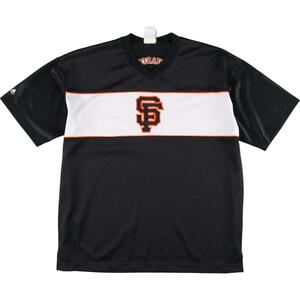 古着 majesyic MLB SAN FRANCISCO GIANTS サンフランシスコジャイアンツ ゲームシャツ ベースボールシャツ メンズXL /eaa327559 【SS2406】