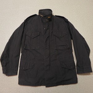 ヴィンテージ USA製 80s 90s アルファ M-65 Field Jacket BLACK ALPHA INDUSTRIES社製 フィールドジャケット・Size S アルファ 古着 黒 ★h