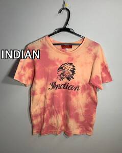 INDIAN MOTOCYCLEインディアンブリーチ加工Tシャツ:M☆BH-882