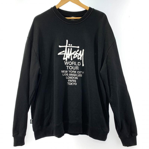 【中古】STUSSY 海外限定 ワールドツアースウェット サイズL ブラック ステューシー[240019453152]