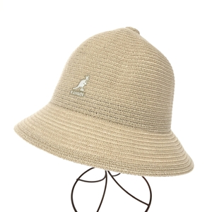 未使用品◆KANGOL カンゴール 麦わら 帽子 L◆ ベージュ 麻・ポリエステル カンゴール刺繍 レディース 帽子 ハット hat 服飾小物