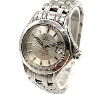 ■【稼働品 2023年11月電池交換済み】 OMEGA オメガ Seamaster シーマスター 120m 2581.31 596.1502 Cal.1424 シルバー文字盤 ギャラ付