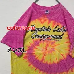 KB47【US輸入】colortone　Tシャツ【メンズL】タイダイ　ピンク黄色