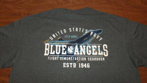 【US NAVY】Blue Angels ブルーエンジェルス 米海軍アクロバット飛行隊 TシャツサイズXL　米海軍ペンサコラ基地 USN F/A-18 DEMO TEAM