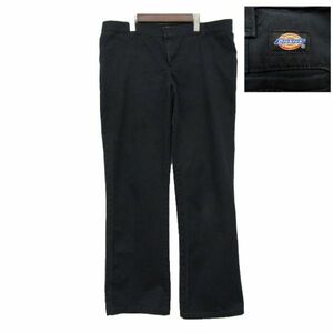 サイズ 14REGULAR W37程度 Women ディッキーズ Dickies ワーク チノ パンツ チノパン ブラック 古着 2N0691