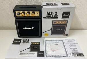 ☆F1612■【24.3.25購入】ミニアンプ Marshall MS-2 Micro Amp マーシャル ミニ ギター マイクロ アンプ 