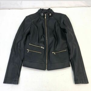 GUESS ゲス レザージャケット XSサイズ レディース アウター ライダース ジャケット ブラック 黒