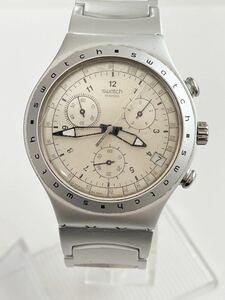 【No、18】SWATCHスウォッチ IRONY ALUMINIUMアイロニー アルミニウム 3針デイトQZ クロノグラフ 電池切れ動作未確認　ジャンク