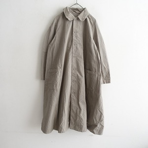 【美品/定価3.9万】ネストローブ nest Robe *コットンリネン近江晒馬布テントラインコート*綿麻ロング(jk84-2412-118)【61A52】