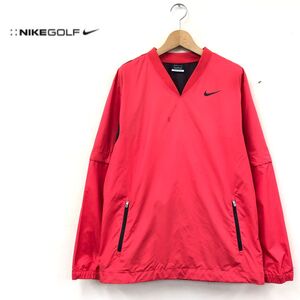 1K1592-J◆NIKE GOLF ナイキゴルフ 2wayナイロンジャケット◆レッド サイズM プルオーバー 長袖 半袖 ゴルフウェア スポーツウェア