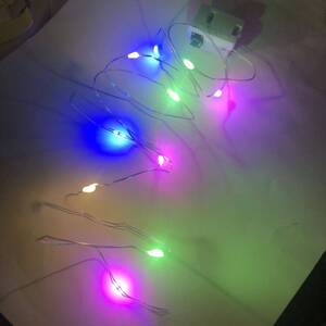 電飾 LEDイルミネーションライト 10球 1ｍ 飾り 装飾 LED 電池式　カラフル　クリスマス　プレゼント