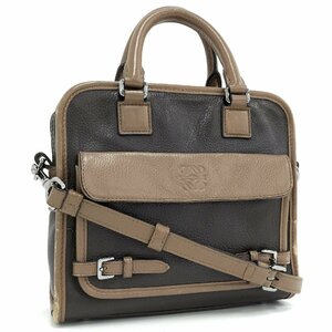 ●ロエベ LOEWE クルス 2WAY ハンドバッグ ショルダーバッグ カーフレザー ブラウン [Jコレ]G22yu262