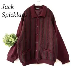 JackSpicklaus【Ｌ】ニットブルゾン　厚手　ストライプ　昭和レトロ