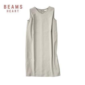 ND106ね＠ BEAMS HEART ロングワンピース ノースリーブ S ビームスハート シンプル 大人 おしゃれ キレイめ かわいい