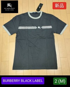 ☆新品　BＵＲＢＥＲＲＹ ブラックレーベル　胸ボーダーTシャツ 茶 (M)☆