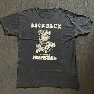 キックバック KICK BACK Tシャツ スケーター ボーダーSKATE Tee L〜XL 黒 国産ボディUSED