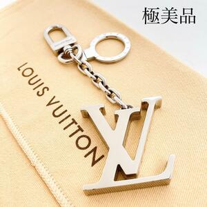 美品＊ヴィトン Vuitton LV キーホルダー シルバー 1064 キーリング バッグチャーム アクセサリー メンズ レディース