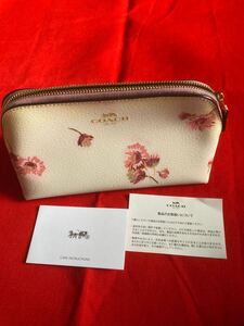  COACH ポーチ　フローラルプリント　花柄　訳あり