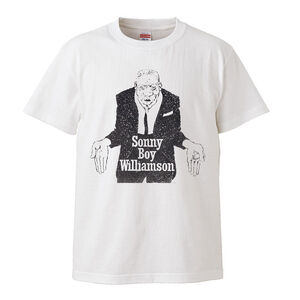 【Lサイズ 白Tシャツ】サニーボーイウィリアムソン 甲本ヒロト Sonny Boy Williamson Ⅱ ハイロウズ ブルーハーツ クロマニヨンズ