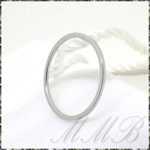 [RING] White Gold Flat Straight Slim ホワイトゴールド 平打ち フラット ストレート 1mm スリム リング 23号 【送料無料】