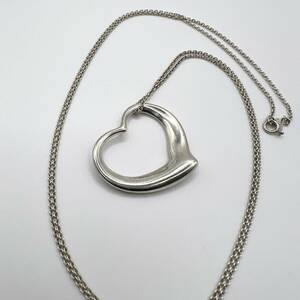 【極美品】TIFFANY Co ティファニー ネックレス アクセサリー オープンハート 925刻印　XLサイズ　ロングチェーン