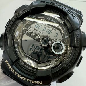 ★1円スタート★CASIO カシオ G-SHOCK Gショック デジタル メンズ 腕時計 GD-100BW クォーツ 稼働 ブラックカラー 中古品