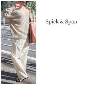 美品 2024 spick & span ペーパーヤーン 2way プルオーバー F 日本製 スピックアンドスパン レディース トップス ニット