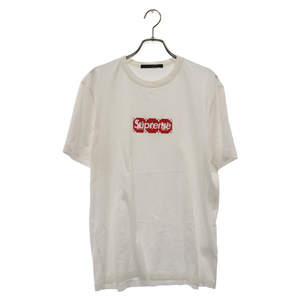 シュプリーム 17AW ×Box Logo Tee モノグラム ボックスロゴTシャツ ボックスロゴ半袖Tシャツ ホワイト/レッド HDY92WJC8