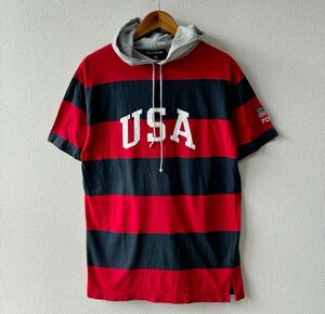 POLO SPORT RALPH LAUREN フード付き ボーダー Tシャツ S ポロスポーツ ラルフローレン パーカー