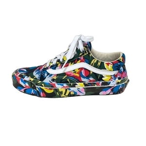 ケンゾー KENZO スニーカー 22.5 - レザー 黒×ピンク×マルチ レディース 花柄/VANS 靴