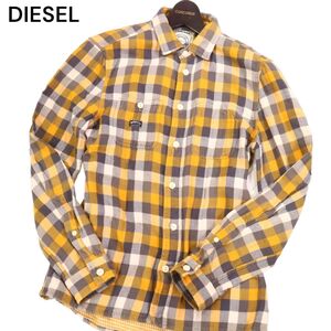 DIESEL ディーゼル 通年 ダブルガーゼ★ 長袖 ワーク チェック シャツ Sz.S　メンズ　I4T02086_6#C