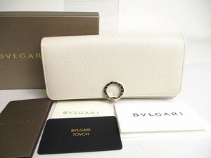 【未使用保管品】 ブルガリ BVLGARI ブルガリブルガリ ゴールド ロゴクリップ グレインレザー 2つ折り 長財布 ラージウォレット