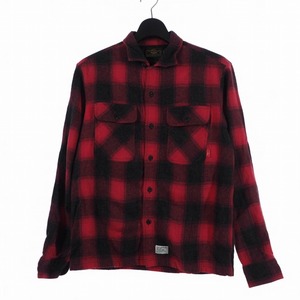 ダブルタップス WTAPS 08SS VATOS チェック シャツ 長袖 ウール レッド 赤 M GWDT-SH-M02 メンズ