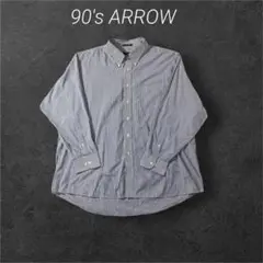 US古着　90s ARROWアロー　ストライプ　ボタンダウンXXL Y2K