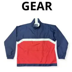 【US古着】ビッグサイズ　GEAR ナイロンハーフジップジャケット　XL