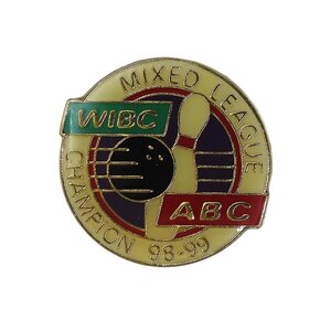 ピンズ ピンバッジ ピンバッチ WIBC ABC ボウリング MIXED LEAGUE CHAMPION 留め具付き