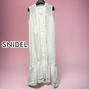 SNIDEL/スナイデル レディース ノースリーブ シャツワンピース ロングワンピース ホワイト 透明感 清涼感 夏服 Fサイズ I-3942