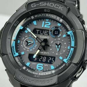 極美品G-SHOCK GW-3500B-1A2JF スカイコックピット タフソーラー 電波受信 電波ソーラー マルチバンド6 ブラック ブルー 反転液晶 アナデジ