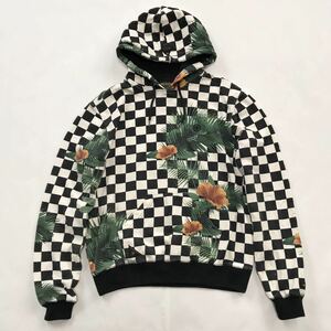 10DEEP 10ディープ チェッカー ボタニカル プルオーバー スウェット パーカー Sサイズ