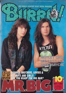 BURRN! MR.BIG/MOTLEY CRUE/METALLICE/QUEENSRYCHE/MSG/EUROPE/OZZY OSBOURNE/ヘヴィ・メタル・マガジン1991年10月号