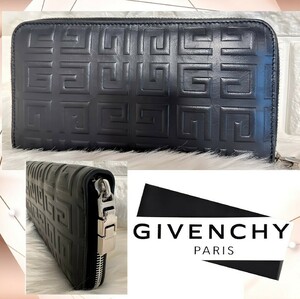 人気商品 GIVENCHY ジバンシー 長財布 黒 ブラック gロゴ ラウンドジップ