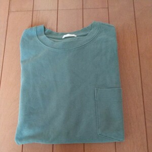 GU　半袖 Tシャツ　ポケ付　L　セージ